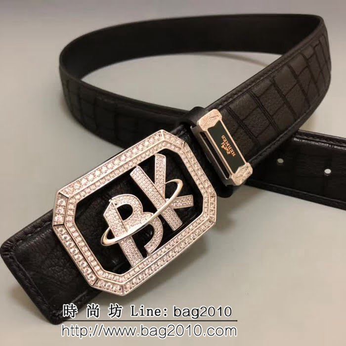 愛馬仕HERMES BK(Birkin)系列 南非野生鹿皮 鉑金系列高端男士皮帶 HHG1801